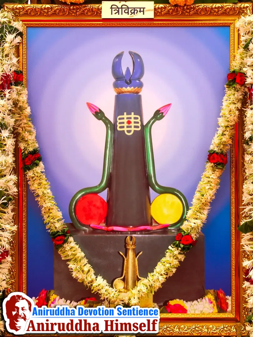 In front of the stage was the Parikrama Kaksha, a sanctified walkway of twenty-five divinely arranged pictures leading devotees towards the stage. Sadguru Aniruddha personally unveiled these images with offerings of tender coconut (shahale), wheat, and flower garlands.