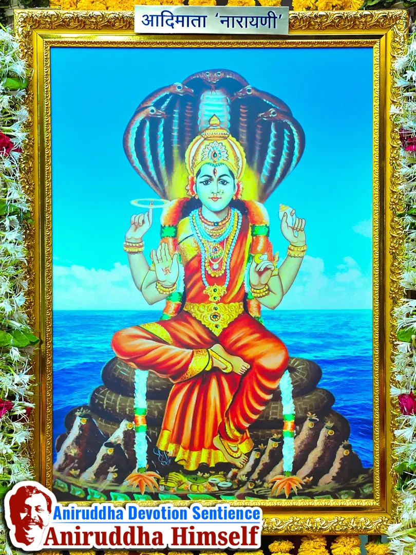 In front of the stage was the Parikrama Kaksha, a sanctified walkway of twenty-five divinely arranged pictures leading devotees towards the stage. Sadguru Aniruddha personally unveiled these images with offerings of tender coconut (shahale), wheat, and flower garlands.