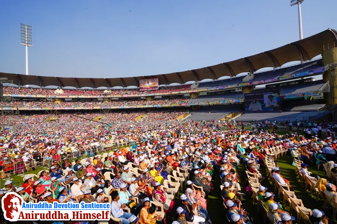 Shraddhavans enjoying Aniruddha Bhaktibhav Chaitanya event held at D.Y.Patil Stadium, Navi Mumbai in December 2019
