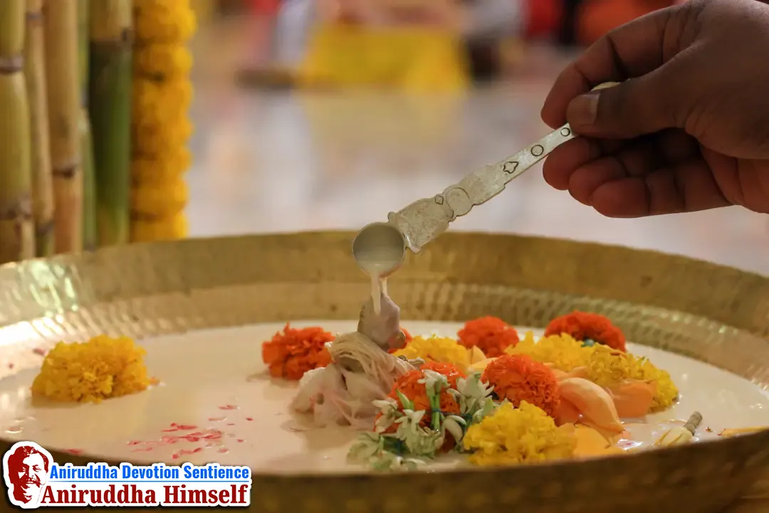 Poojan performed on the idol of Shree Hanuman on the occasion of Shree Hanuman Pournima at Atulitbaldham, Ratnagiri