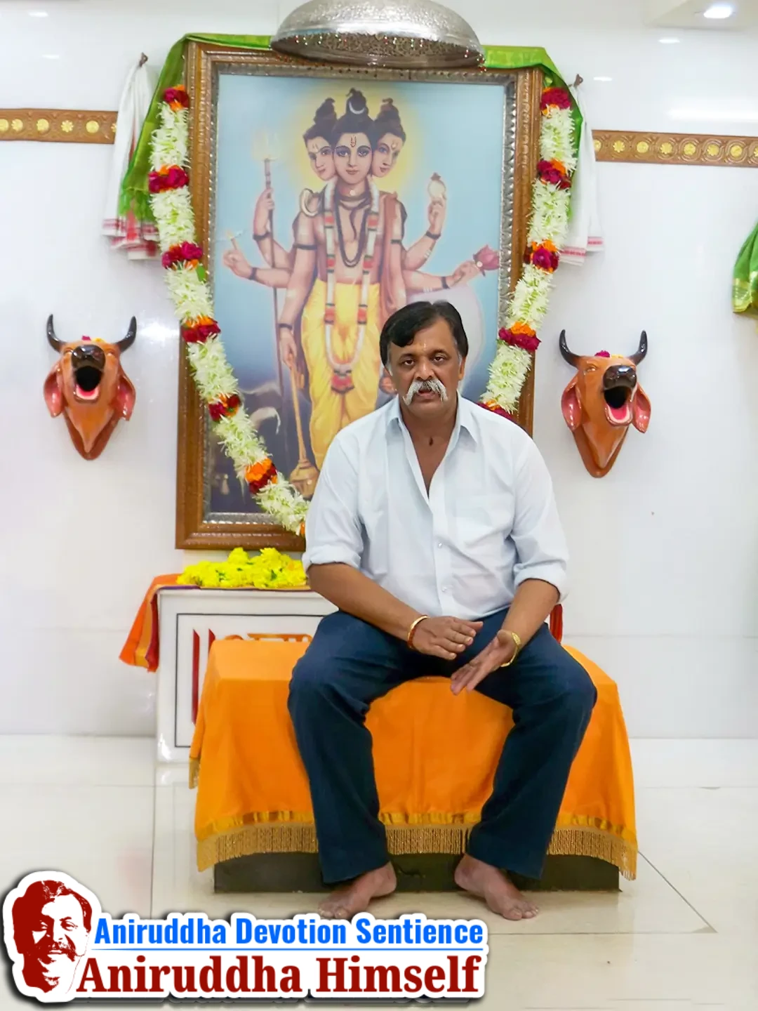 Sadguru Shree Aniruddha Bapu Sitting on Dharmasan at Shree Gurukshetram