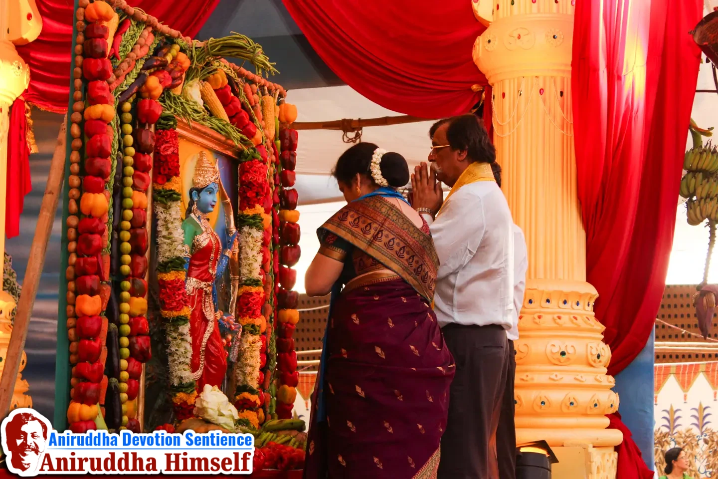 Sadguru Aniruddha Bapu performing poojan of the deities on the occasion of Shree Shwasam Utsav held in the year 2015 at Shree Harigurugram