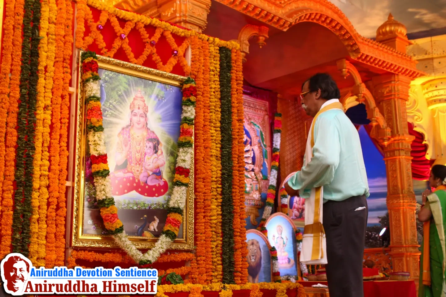 Sadguru Aniruddha Bapu performing poojan of the deities on the occasion of Shree Shwasam Utsav held in the year 2015 at Shree Harigurugram