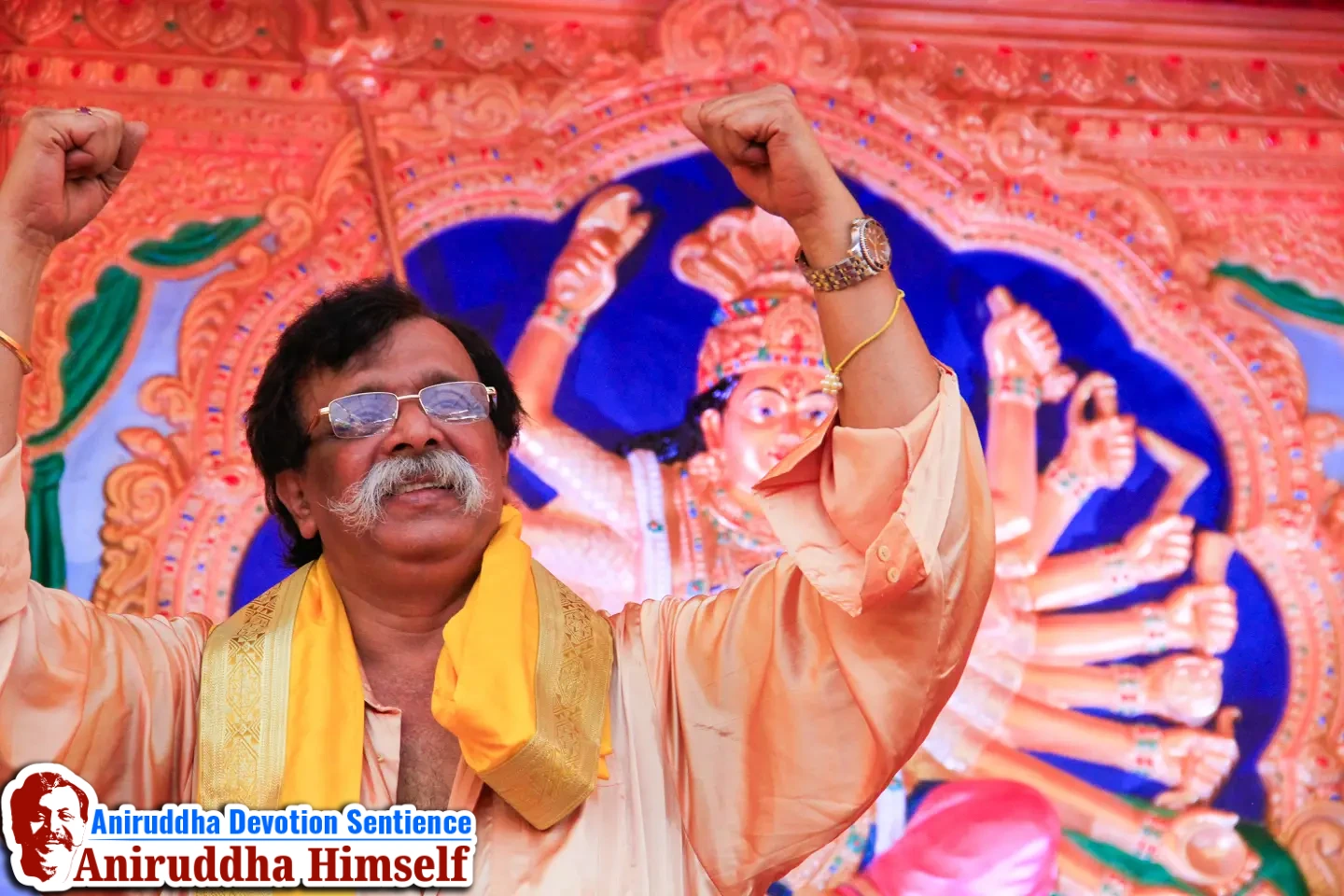 Sadguru Shree Aniruddha Bapu on main stage during the Shree Shwasam Utsav held at Shree Harigurugram in 2015