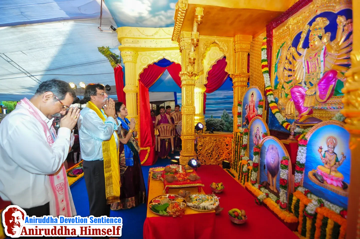 Sadguru Shree Aniruddha Bapu on main stage during the Shree Shwasam Utsav held at Shree Harigurugram in 2015