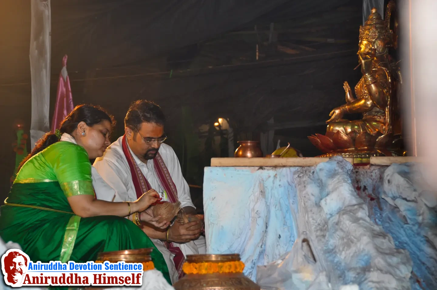 During Shree Varada Chandika Prasannotsav in 2011, at the 'Janhavisthanam', Sadguru Shree Aniruddha Bapu established a symbolic form of Ganga, named Mata Shivgangagauri (the idol of Mata Ganga), on which continuous Abhishek was performed with waters collected from 100 rivers across the world.