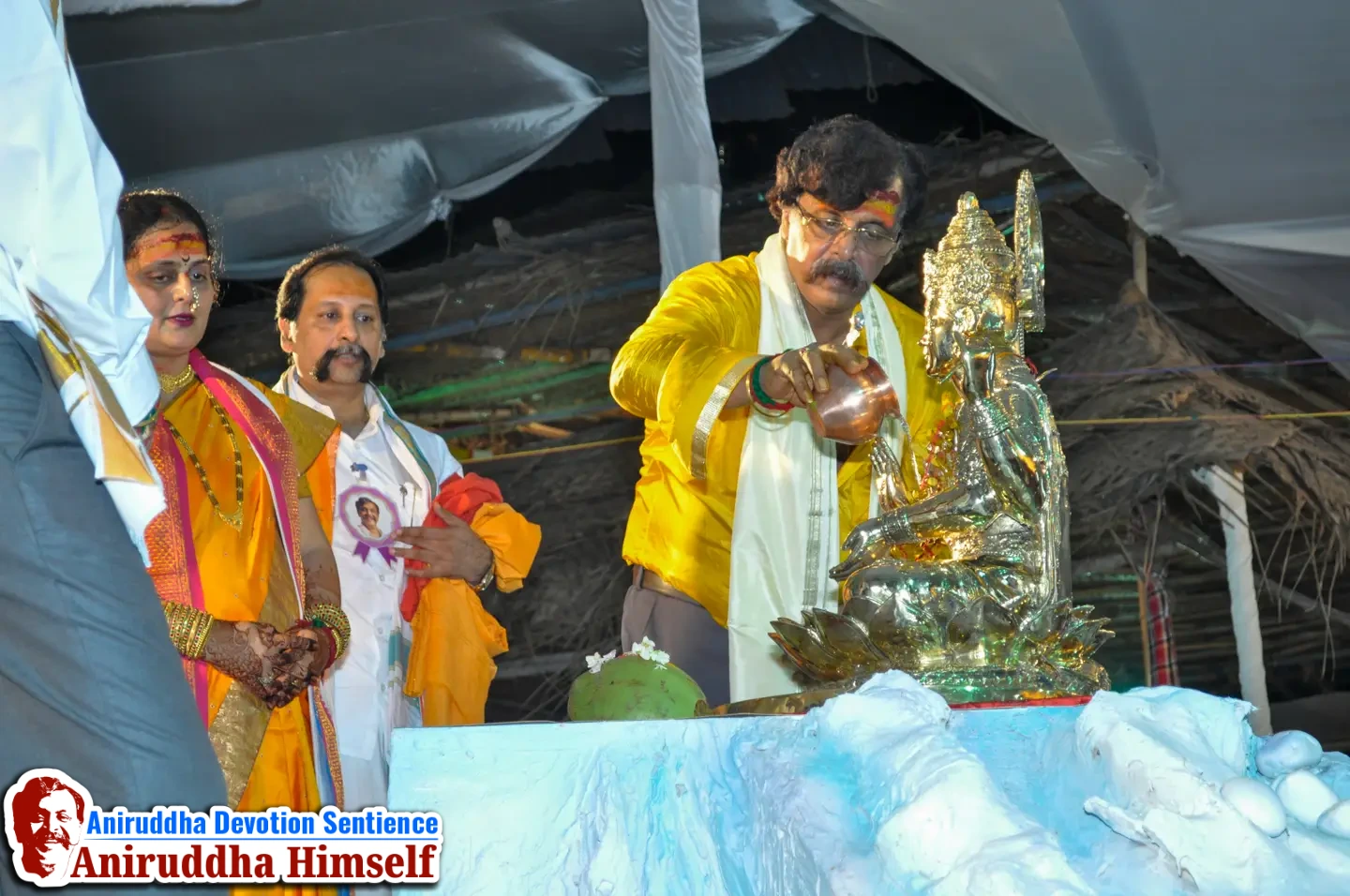 During Shree Varada Chandika Prasannotsav in 2011, at the 'Janhavisthanam', Sadguru Shree Aniruddha Bapu established a symbolic form of Ganga, named Mata Shivgangagauri (the idol of Mata Ganga), on which continuous Abhishek was performed with waters collected from 100 rivers across the world.