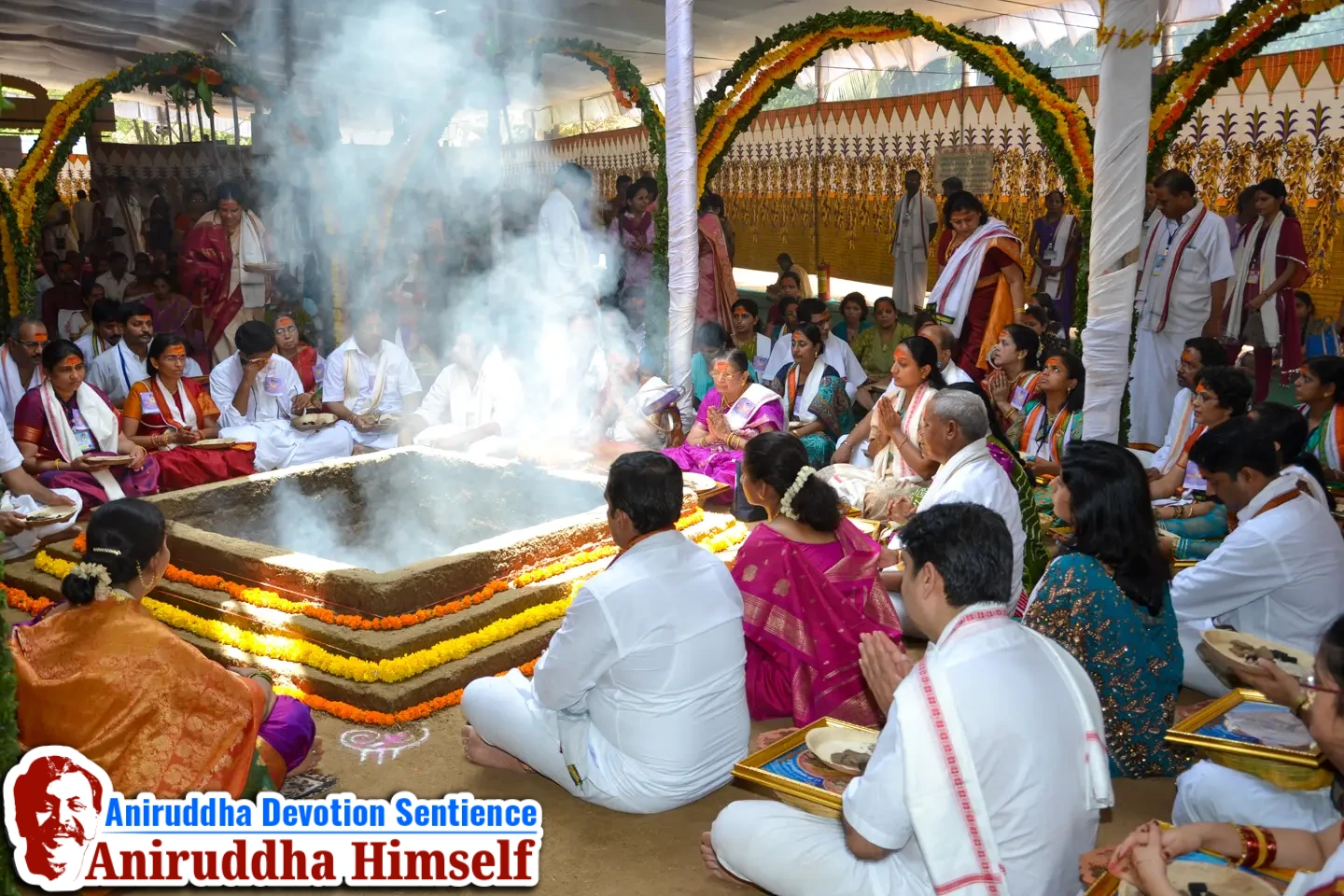The Shree Durga Varada Hom is a Yagna. The Yagna Samhita was composed by the Great Sage Atri. Shree Durga Varada Hom was conducted as per the Atri Samhita, to the exclusive rendition of the Sanskrit edition of the Shree Matruvatsalyavindanam, in the voice of our Param Poojya Sadguru Shree Aniruddha Bapu himself.