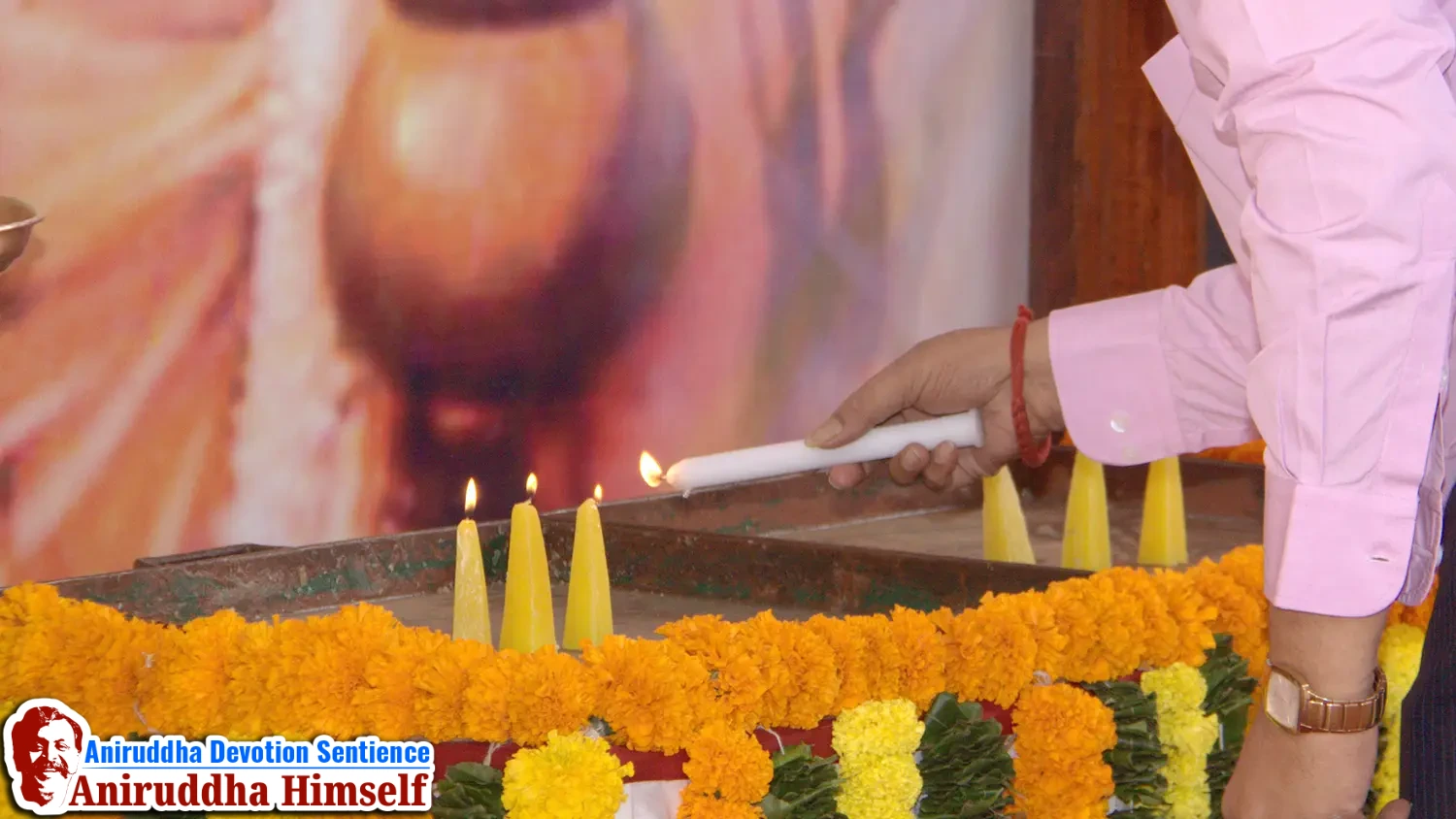 Sadguru Shree Aniruddha Bapu lightening the Sudeep during utsavs at Shree Harigurugram