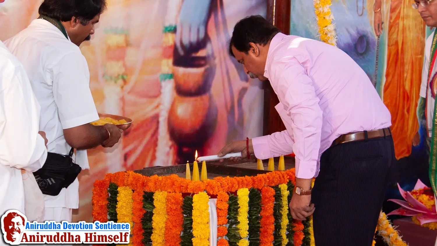 Sadguru Shree Aniruddha Bapu lightening the Sudeep during utsavs at Shree Harigurugram