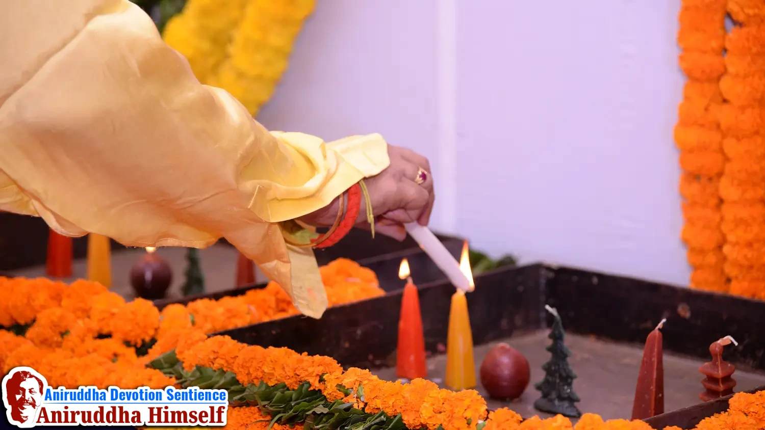 Sadguru Shree Aniruddha Bapu lightening the Sudeep during utsavs at Shree Harigurugram