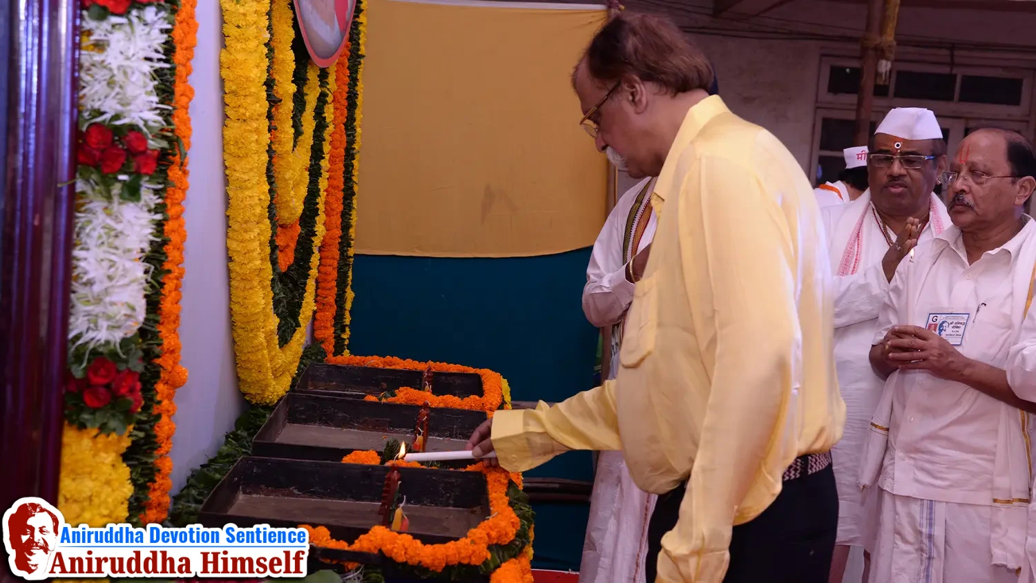 Sadguru Shree Aniruddha Bapu lightening the Sudeep during utsavs at Shree Harigurugram
