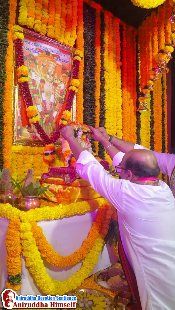 Vaibhavlakshmi poojan performed on the occasion of Vaibhavlakshmi Utsav at Gurukul, Juinagar