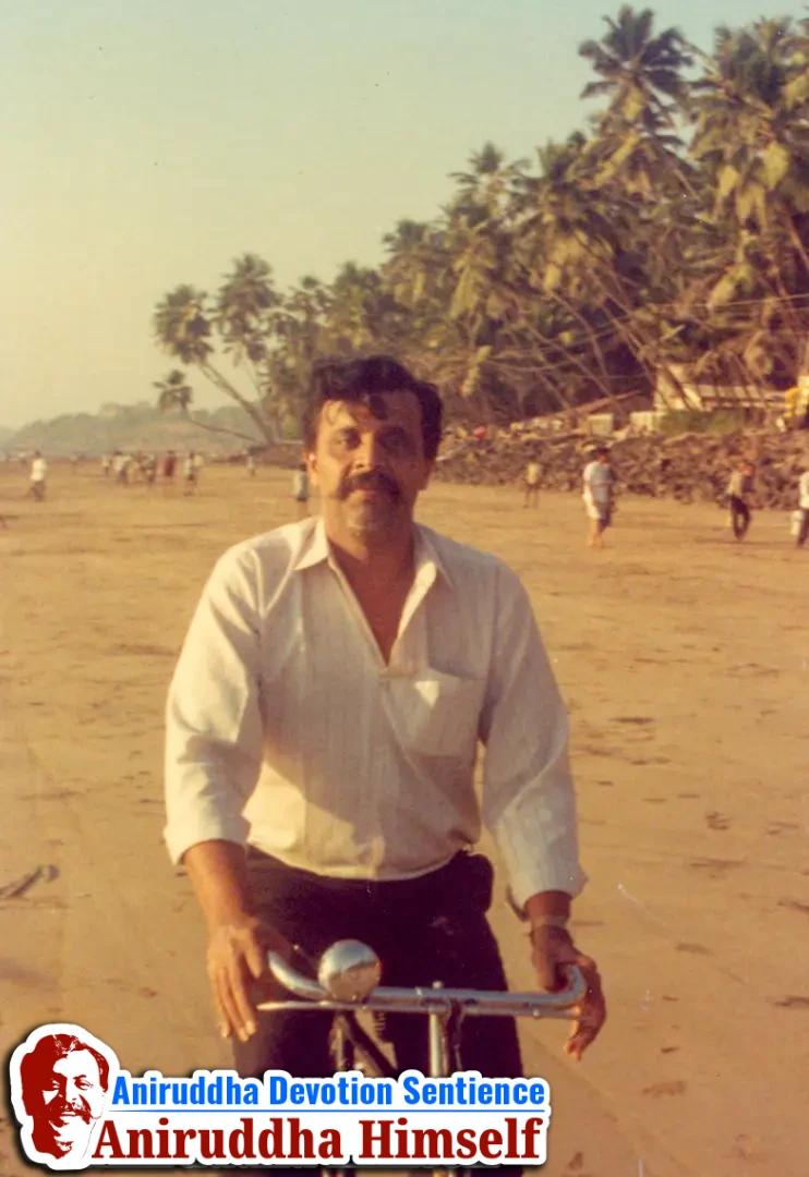 Bapu riding a bicycle