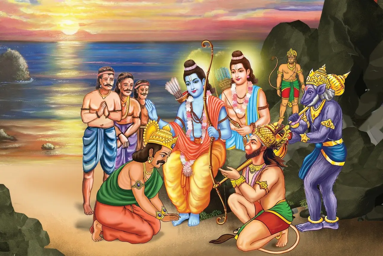 Bibhishana Beholds the Sacred Feet of Shree Ram